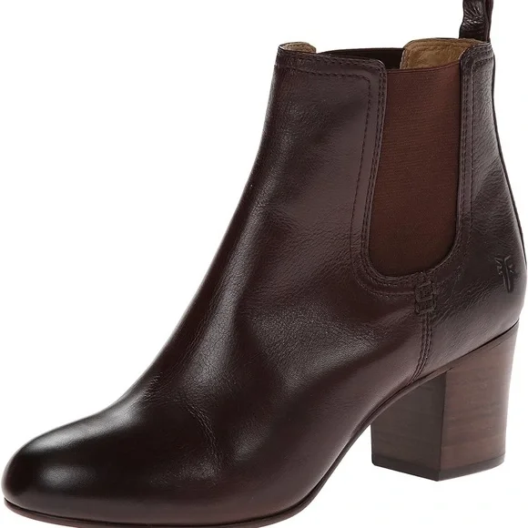 FRYE Stella Short Chelsea Boot, Dark Brown - Size 7 - Picture 7 of 7